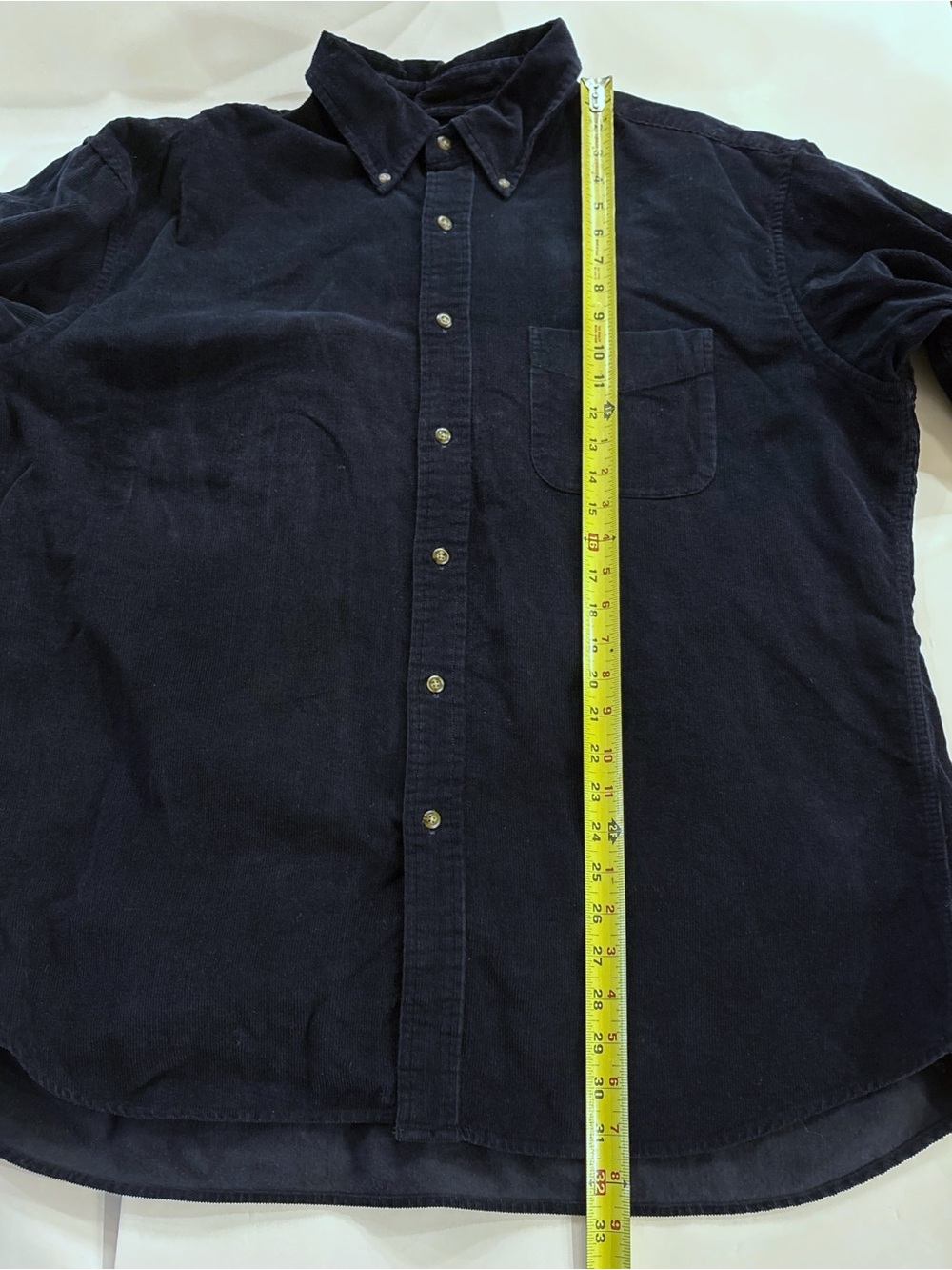 J.Crew Men's L Navy Corduroy Button Down Shirt Cotton Preppy Classic Casual - Picture 8 of 8